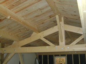 Préau bois finition intérieure